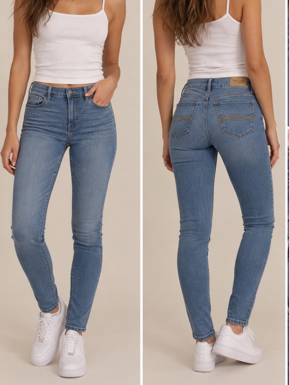 Abercrombie & Fitch Women's Light Blue Super Skinny High-Rise Jeans